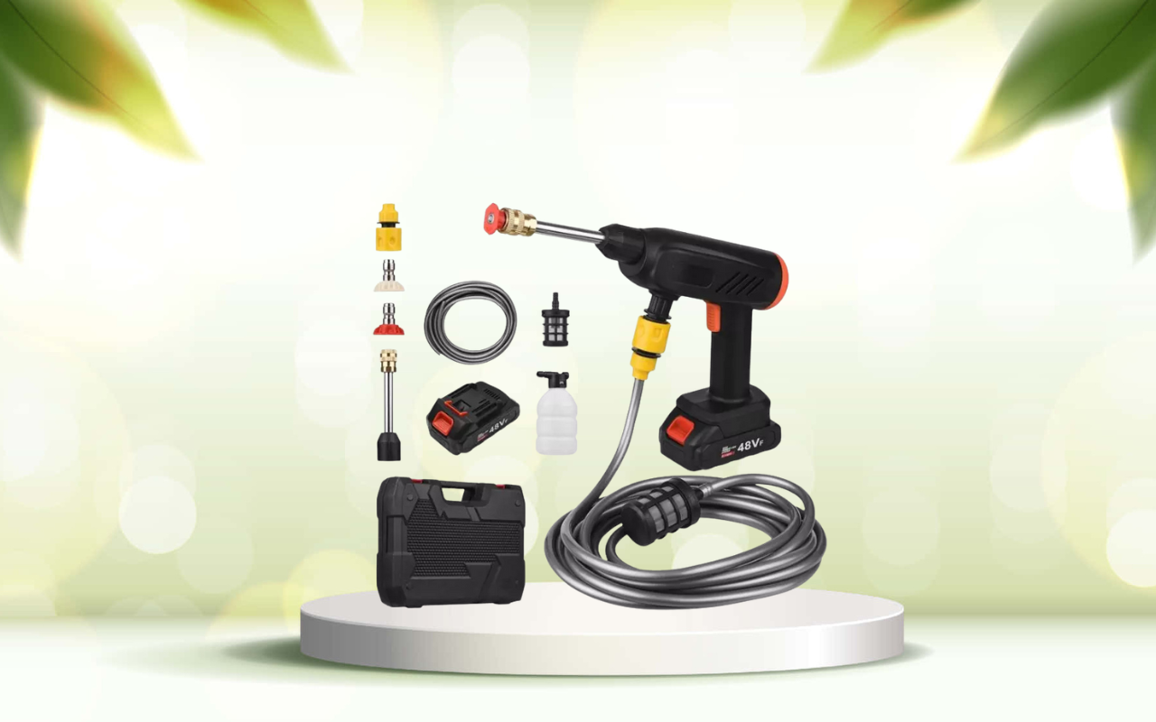 Scopri la pistola idropulitrice elettrica portatile: pulizia potente ovunque vuoi